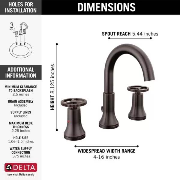 imageDelta Faucet Trinsic Pull Down Bathroom Faucet Bathroom Pull Out Faucet Brushed Nickel Widespread Bathroom Faucet 3 Hole Bathroom Sink Faucet with Magnetic Docking Stainless 3558SSPDDSTVenetian Bronze