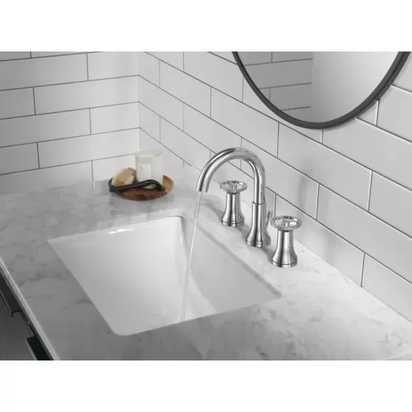 imageDelta Faucet Trinsic Pull Down Bathroom Faucet Bathroom Pull Out Faucet Brushed Nickel Widespread Bathroom Faucet 3 Hole Bathroom Sink Faucet with Magnetic Docking Stainless 3558SSPDDSTChrome