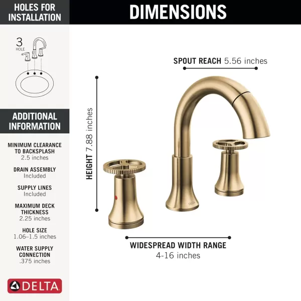 imageDelta Faucet Trinsic Pull Down Bathroom Faucet Bathroom Pull Out Faucet Brushed Nickel Widespread Bathroom Faucet 3 Hole Bathroom Sink Faucet with Magnetic Docking Stainless 3558SSPDDSTChampagne Bronze