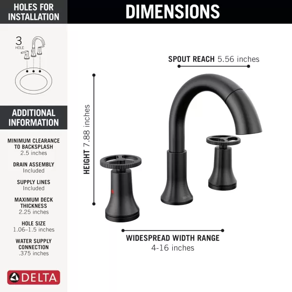 imageDelta Faucet Trinsic Pull Down Bathroom Faucet Bathroom Pull Out Faucet Brushed Nickel Widespread Bathroom Faucet 3 Hole Bathroom Sink Faucet with Magnetic Docking Stainless 3558SSPDDSTMatte Black