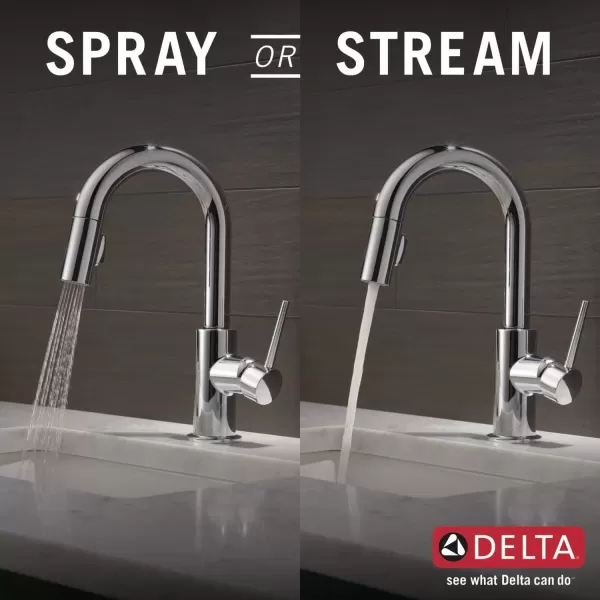 imageDelta Faucet Trinsic Touch Bar Faucet with Touchless Technology Bar Faucet with Pull Down Sprayer Black Bar Sink Faucet Prep Sink Faucet Wet Bar Faucet Matte Black 9959TLBLDSTChrome