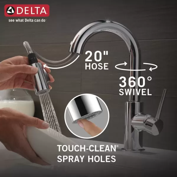 imageDelta Faucet Trinsic Touch Bar Faucet with Touchless Technology Bar Faucet with Pull Down Sprayer Black Bar Sink Faucet Prep Sink Faucet Wet Bar Faucet Matte Black 9959TLBLDSTChrome