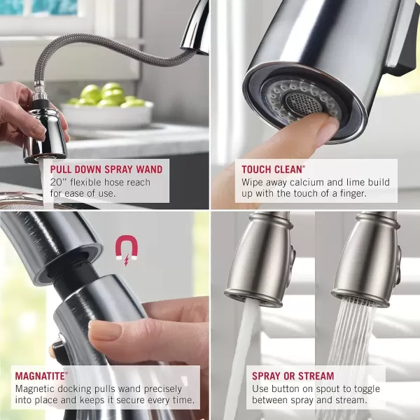 imageDelta Faucet Trinsic Touch Bar Faucet with Touchless Technology Bar Faucet with Pull Down Sprayer Black Bar Sink Faucet Prep Sink Faucet Wet Bar Faucet Matte Black 9959TLBLDSTArctic Stainless