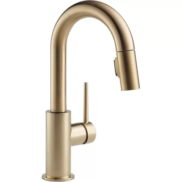 imageDelta Faucet Trinsic Touch Bar Faucet with Touchless Technology Bar Faucet with Pull Down Sprayer Black Bar Sink Faucet Prep Sink Faucet Wet Bar Faucet Matte Black 9959TLBLDSTChampagne Bronze