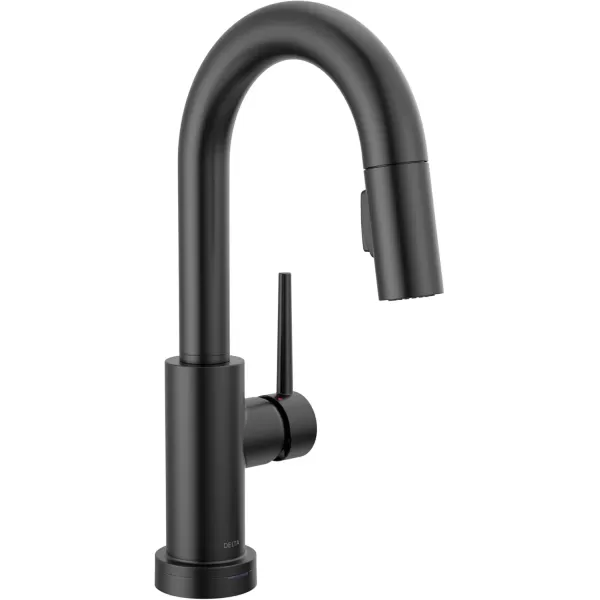 imageDelta Faucet Trinsic Touch Bar Faucet with Touchless Technology Bar Faucet with Pull Down Sprayer Black Bar Sink Faucet Prep Sink Faucet Wet Bar Faucet Matte Black 9959TLBLDSTMatte Black