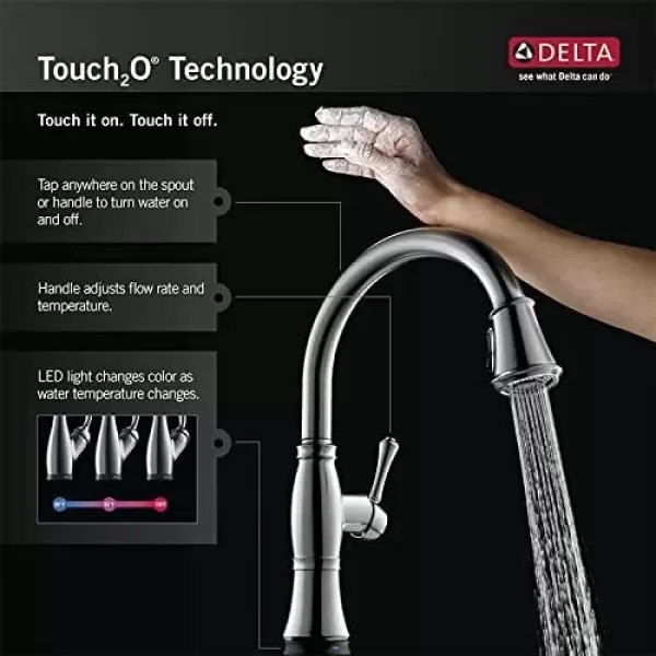 imageDelta Faucet Trinsic Touch Bar Faucet with Touchless Technology Bar Faucet with Pull Down Sprayer Black Bar Sink Faucet Prep Sink Faucet Wet Bar Faucet Matte Black 9959TLBLDSTBlack Stainless