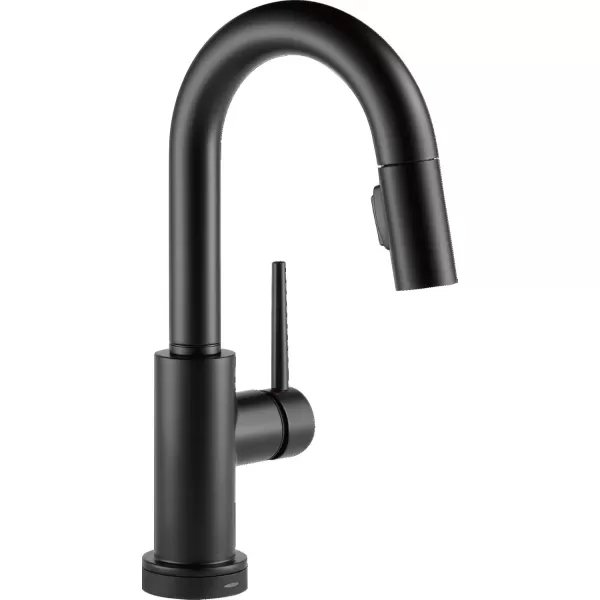 imageDelta Faucet Trinsic Touch Bar Faucet with Touchless Technology Bar Faucet with Pull Down Sprayer Black Bar Sink Faucet Prep Sink Faucet Wet Bar Faucet Matte Black 9959TLBLDSTMatte Black