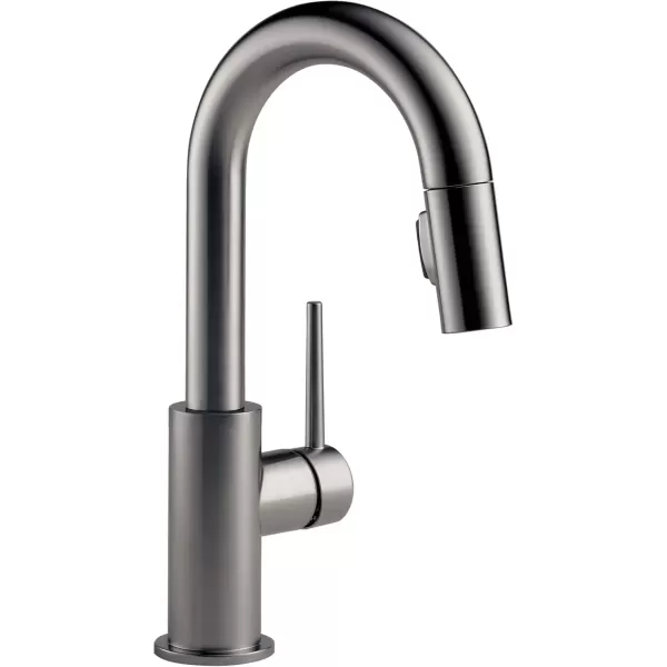 imageDelta Faucet Trinsic Touch Bar Faucet with Touchless Technology Bar Faucet with Pull Down Sprayer Black Bar Sink Faucet Prep Sink Faucet Wet Bar Faucet Matte Black 9959TLBLDSTBlack Stainless