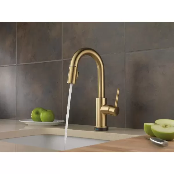 imageDelta Faucet Trinsic Touch Bar Faucet with Touchless Technology Bar Faucet with Pull Down Sprayer Black Bar Sink Faucet Prep Sink Faucet Wet Bar Faucet Matte Black 9959TLBLDSTBlack Stainless