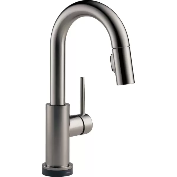 imageDelta Faucet Trinsic Touch Bar Faucet with Touchless Technology Bar Faucet with Pull Down Sprayer Black Bar Sink Faucet Prep Sink Faucet Wet Bar Faucet Matte Black 9959TLBLDSTBlack Stainless
