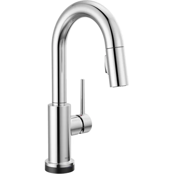 imageDelta Faucet Trinsic Touch Bar Faucet with Touchless Technology Bar Faucet with Pull Down Sprayer Black Bar Sink Faucet Prep Sink Faucet Wet Bar Faucet Matte Black 9959TLBLDSTChrome
