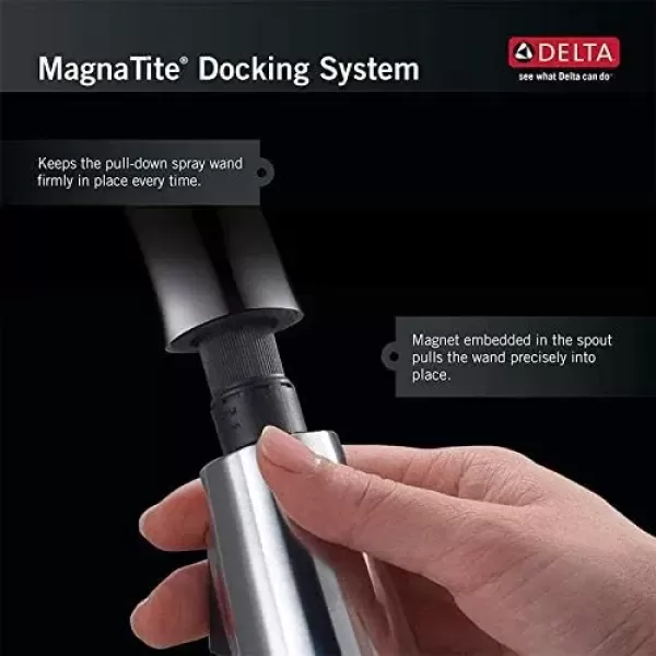 imageDelta Faucet Trinsic Touch Bar Faucet with Touchless Technology Bar Faucet with Pull Down Sprayer Black Bar Sink Faucet Prep Sink Faucet Wet Bar Faucet Matte Black 9959TLBLDSTBlack Stainless