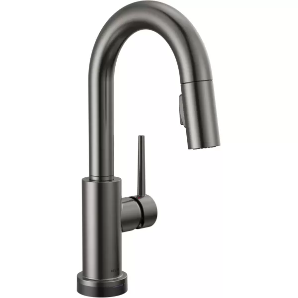 imageDelta Faucet Trinsic Touch Bar Faucet with Touchless Technology Bar Faucet with Pull Down Sprayer Black Bar Sink Faucet Prep Sink Faucet Wet Bar Faucet Matte Black 9959TLBLDSTBlack Stainless