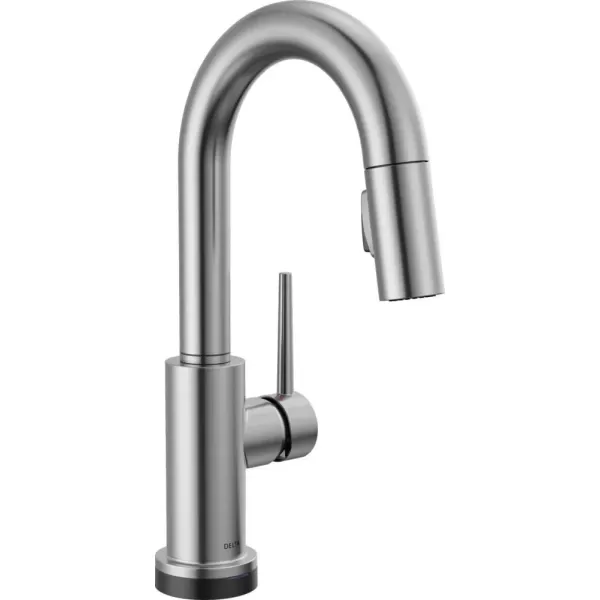 imageDelta Faucet Trinsic Touch Bar Faucet with Touchless Technology Bar Faucet with Pull Down Sprayer Black Bar Sink Faucet Prep Sink Faucet Wet Bar Faucet Matte Black 9959TLBLDSTArctic Stainless