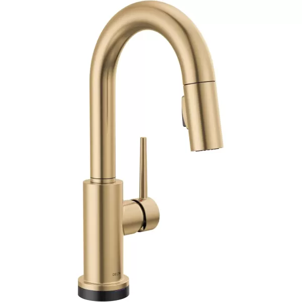 imageDelta Faucet Trinsic Touch Bar Faucet with Touchless Technology Bar Faucet with Pull Down Sprayer Black Bar Sink Faucet Prep Sink Faucet Wet Bar Faucet Matte Black 9959TLBLDSTChampagne Bronze