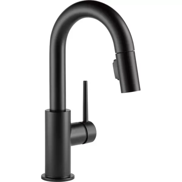 imageDelta Faucet Trinsic Touch Bar Faucet with Touchless Technology Bar Faucet with Pull Down Sprayer Black Bar Sink Faucet Prep Sink Faucet Wet Bar Faucet Matte Black 9959TLBLDSTMatte Black