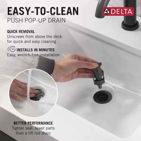 imageDELTA 581LFBLGPMPP Modern Bathroom Faucet 10 GPM Water Flow Matte BlackMatte Black