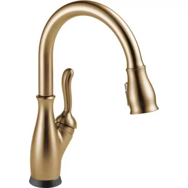 imageDELTA 9178TLBLDST Leland Kitchen Faucet Touch  Touchless Matte BlackChampagne Bronze