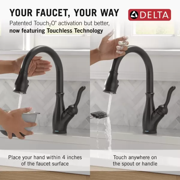 imageDELTA 9178TLBLDST Leland Kitchen Faucet Touch  Touchless Matte BlackMatte Black