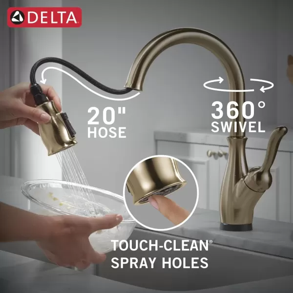 imageDELTA 9178TLDST Leland Kitchen Faucet Touch  Touchless ChromeChampagne Bronze