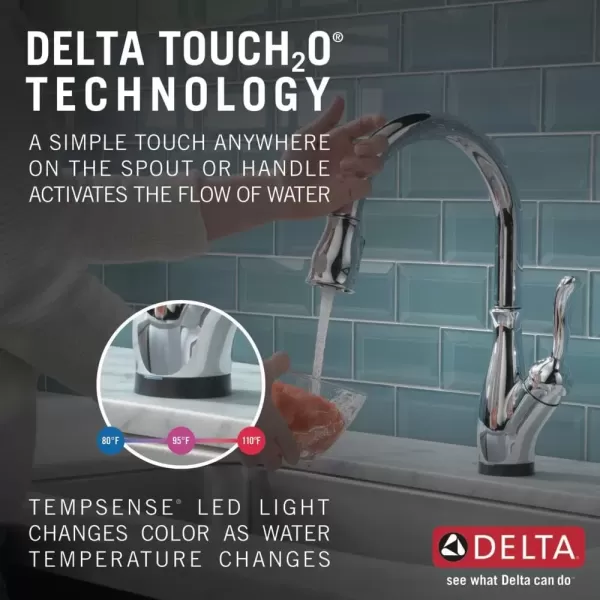 imageDELTA 9178TLDST Leland Kitchen Faucet Touch  Touchless ChromeChrome