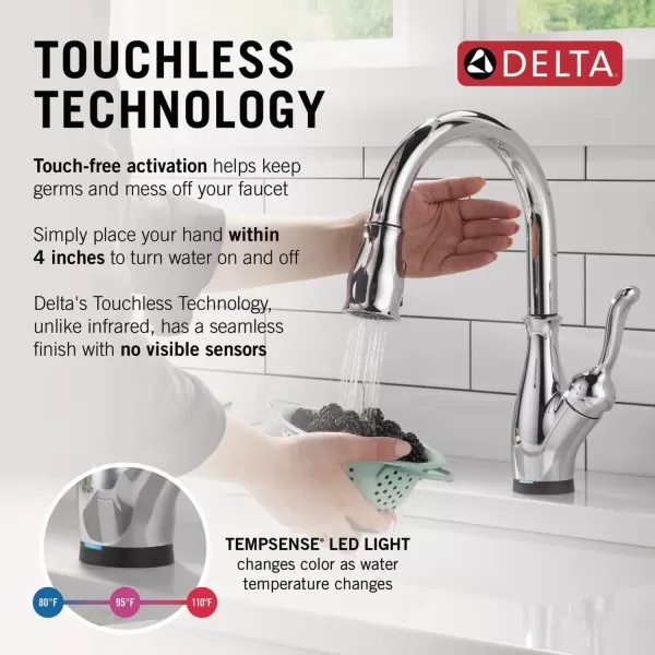 imageDELTA 9178TLDST Leland Kitchen Faucet Touch  Touchless ChromeChrome
