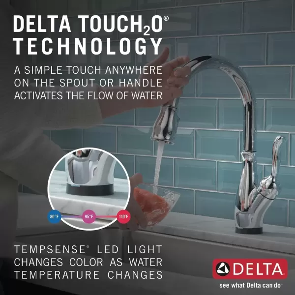 imageDELTA 9178TLDST Leland Kitchen Faucet Touch  Touchless ChromeChrome