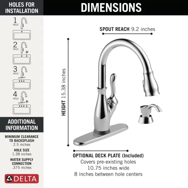 imageDELTA 9178TLDST Leland Kitchen Faucet Touch  Touchless ChromeChrome