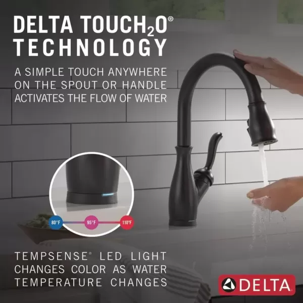 imageDELTA 9178TLDST Leland Kitchen Faucet Touch  Touchless ChromeMatte Black