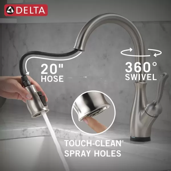 imageDELTA 9178TLDST Leland Kitchen Faucet Touch  Touchless ChromeSpotShield Brushed Nickel