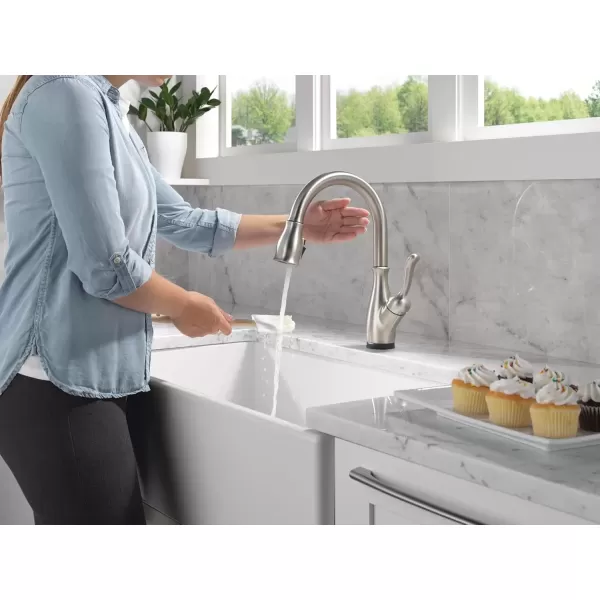 imageDELTA 9178TLDST Leland Kitchen Faucet Touch  Touchless ChromeSpotShield Stainless