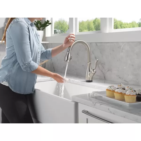 imageDELTA 9178TLDST Leland Kitchen Faucet Touch  Touchless ChromeSpotShield Stainless