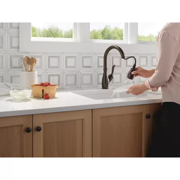 imageDELTA 9178TLDST Leland Kitchen Faucet Touch  Touchless ChromeVenetian Bronze