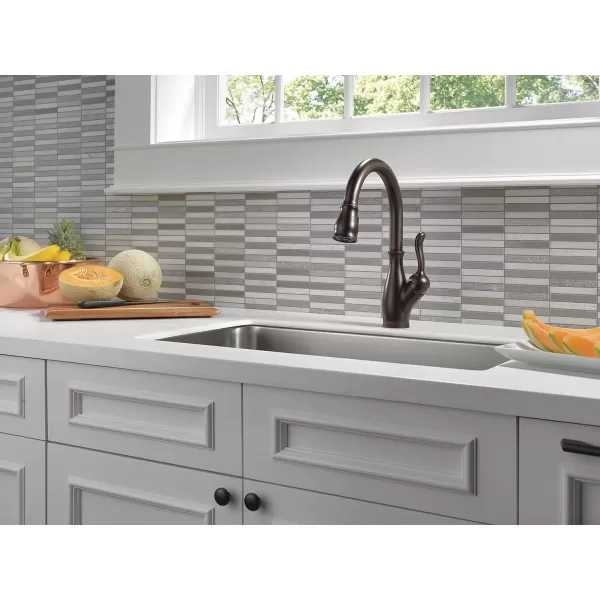 imageDELTA 9178TLDST Leland Kitchen Faucet Touch  Touchless ChromeVenetian Bronze