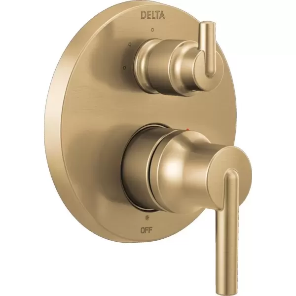 imageDELTA FAUCET T24859 Chrome Trinsic Contemporary Monitor 14 Series Valve Trim with 3Setting Integrated DiverterChampagne Bronze