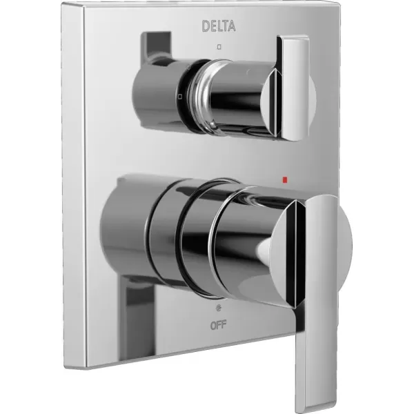 imageDELTA FAUCET T24867RB Venetian Bronze Ara Angular Modern Monitor 14 Series Valve Trim with 3Setting Integrated DiverterChrome