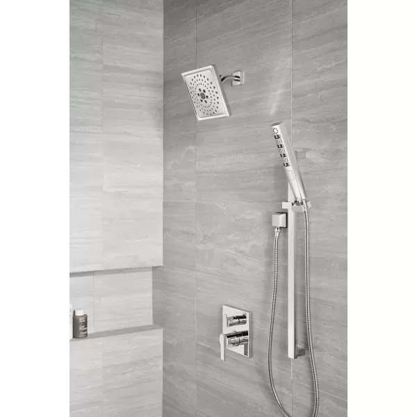 imageDELTA FAUCET T24867RB Venetian Bronze Ara Angular Modern Monitor 14 Series Valve Trim with 3Setting Integrated DiverterChrome