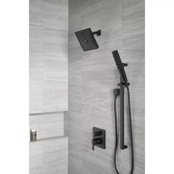 imageDELTA FAUCET T24867RB Venetian Bronze Ara Angular Modern Monitor 14 Series Valve Trim with 3Setting Integrated DiverterMatte Black