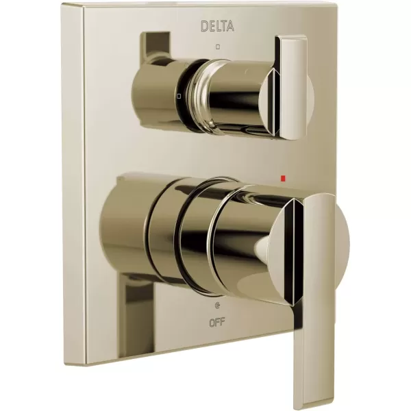 imageDELTA FAUCET T24867RB Venetian Bronze Ara Angular Modern Monitor 14 Series Valve Trim with 3Setting Integrated DiverterPolished Nickel