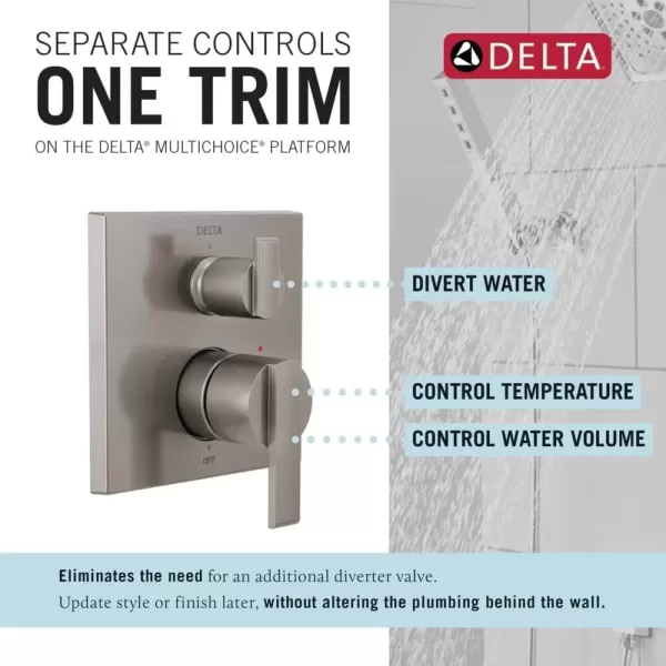 imageDELTA FAUCET T24867RB Venetian Bronze Ara Angular Modern Monitor 14 Series Valve Trim with 3Setting Integrated DiverterStainless