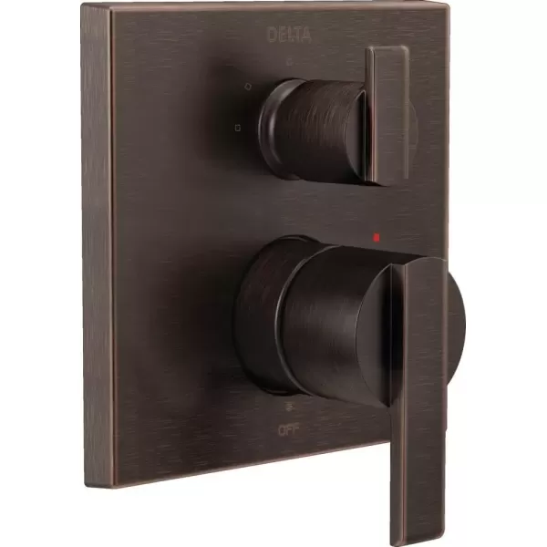 imageDELTA FAUCET T24867RB Venetian Bronze Ara Angular Modern Monitor 14 Series Valve Trim with 3Setting Integrated DiverterVenetian Bronze