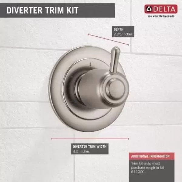 imageDelta Faucet 3Setting Shower Handle Diverter Trim Kit Diverter Valve Trim Kit Oil Rubbed Bronze 3 Way Shower Diverter Delta Diverter Trim Venetian Bronze T11800RB Valve Not IncludedChampagne Bronze