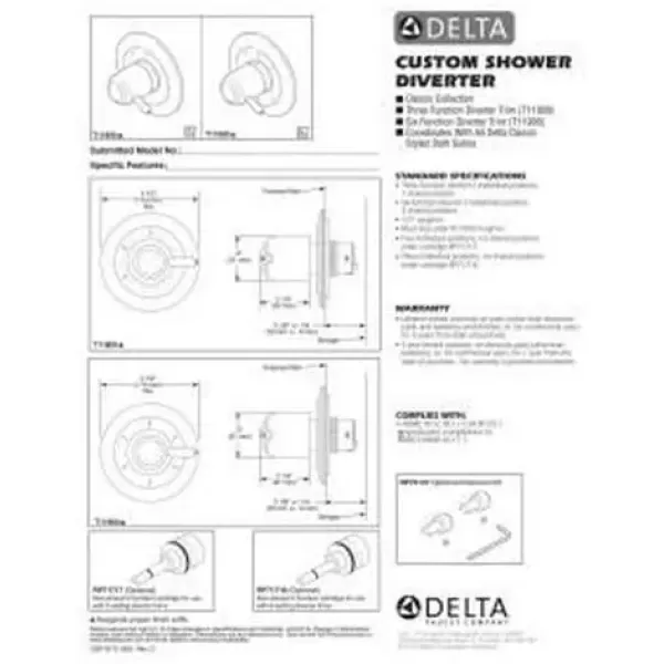 imageDelta Faucet 3Setting Shower Handle Diverter Trim Kit Diverter Valve Trim Kit Oil Rubbed Bronze 3 Way Shower Diverter Delta Diverter Trim Venetian Bronze T11800RB Valve Not IncludedVenetian Bronze