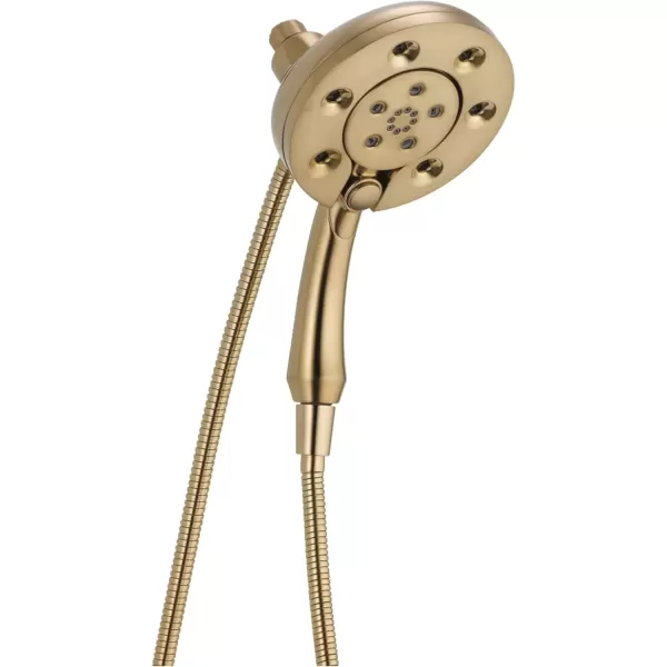 imageDelta Faucet 4Spray In2ition 2in1 Dual Shower Head with HandHeld Spray H2Okinetic Black Shower Head with Hose Showerheads Handheld Shower Heads Magnetic Docking Matte Black 58472BLChampagne Bronze