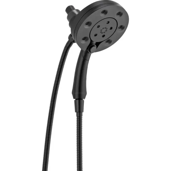 imageDelta Faucet 4Spray In2ition 2in1 Dual Shower Head with HandHeld Spray H2Okinetic Black Shower Head with Hose Showerheads Handheld Shower Heads Magnetic Docking Matte Black 58472BLMatte Black