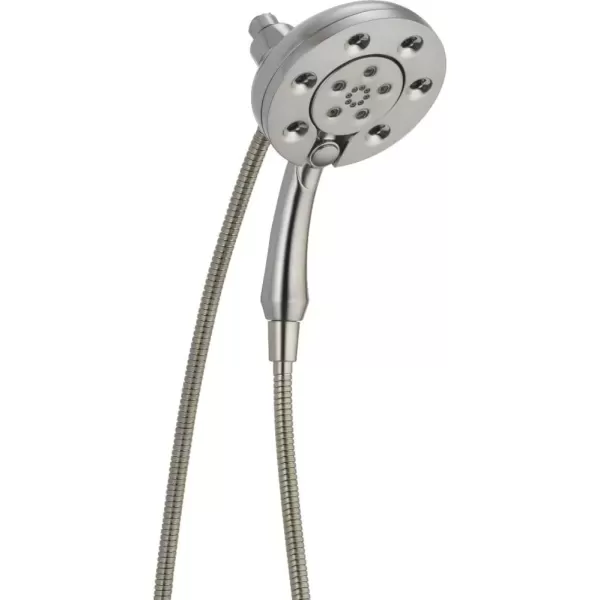imageDelta Faucet 4Spray In2ition 2in1 Dual Shower Head with HandHeld Spray H2Okinetic Black Shower Head with Hose Showerheads Handheld Shower Heads Magnetic Docking Matte Black 58472BLStainless