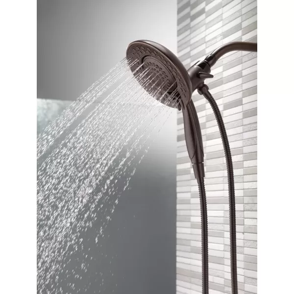 imageDelta Faucet 5Spray In2ition 2in1 Dual Shower Head with HandHeld Spray Oil Rubbed Bronze Hand Held Shower Head with Hose Handheld Shower Heads 25 GPM Shower Head Venetian Bronze 58569RB25PK