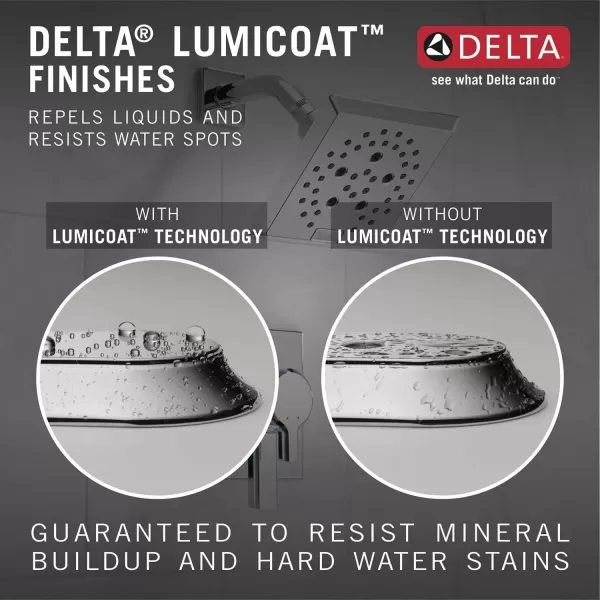 imageDelta Faucet 5Spray In2ition Dual Shower Head with HandHeld Spray H2Okinetic Chrome Shower Head with Hose Showerheads Magnetic Docking Lumicoat Chrome 58474PR25