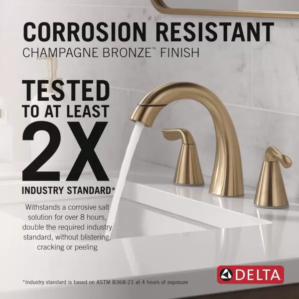 imageDelta Faucet Arvo PullDown Widespread Bathroom Faucet Brushed Nickel Bathroom Sink Faucet Bathroom Faucet with Pull Out Sprayer 3Hole Bathroom Faucet SpotShield Nickel 35840LFSPPDChampagne Bronze