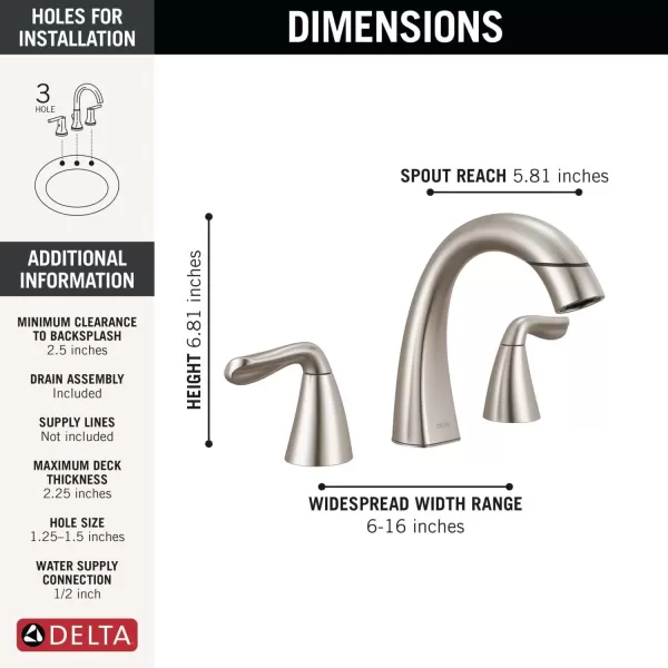 imageDelta Faucet Arvo PullDown Widespread Bathroom Faucet Brushed Nickel Bathroom Sink Faucet Bathroom Faucet with Pull Out Sprayer 3Hole Bathroom Faucet SpotShield Nickel 35840LFSPPDSpotshield Brushed Nickel